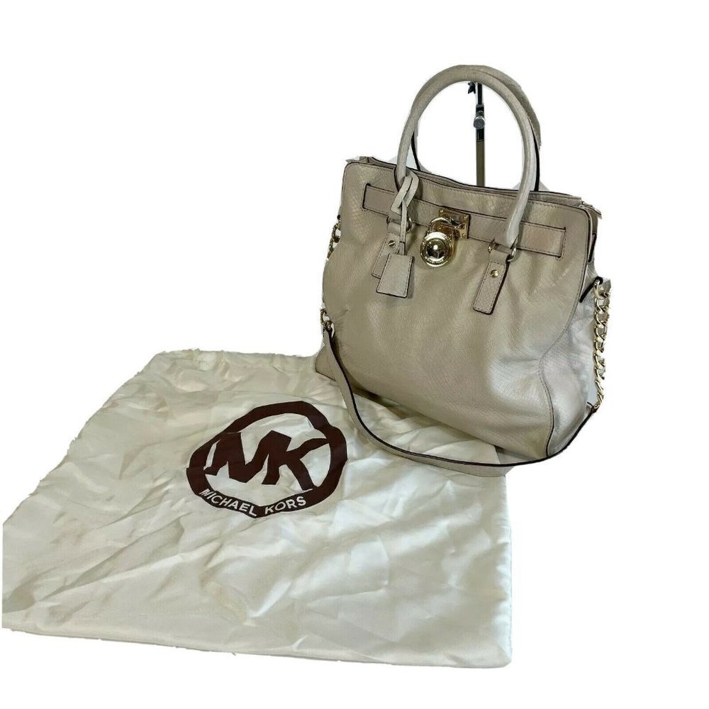 Michael Kors White Python Effect Hamilton Crossbody HandBag W/ Dust‎ Bag Women's
